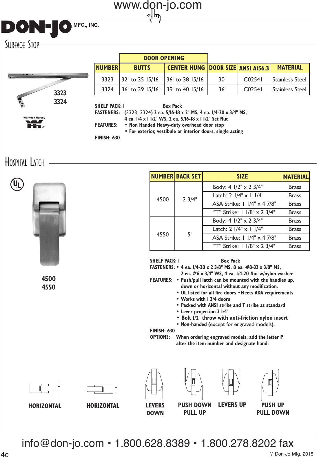 Page 6 of 8 - Don Jo  2015 Don-Jo Door Controls Product Catalog