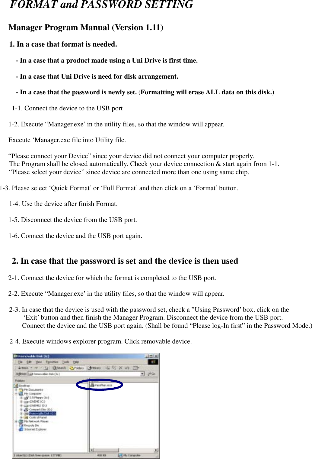 Dong Yang Semiconductor DY-USBDRIVE USB Drive User Manual WINDOWS98