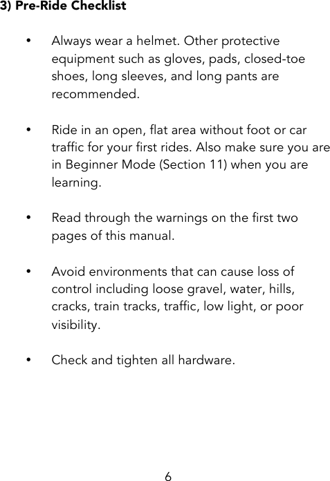 Page 6 of Dongboshi tech R1 electric skateboard User Manual Owners Manual V6