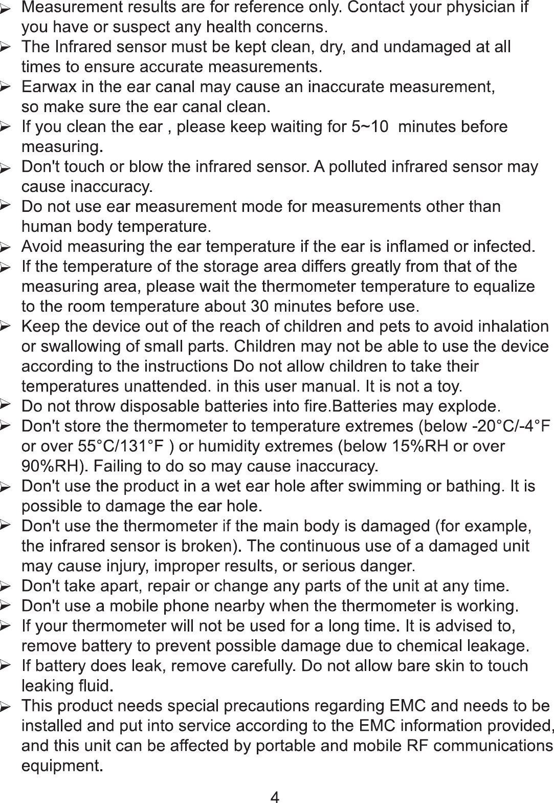 Page 4 of Dongdixin Technology BLUENRG-V10 Digital Ear Thermometer User Manual