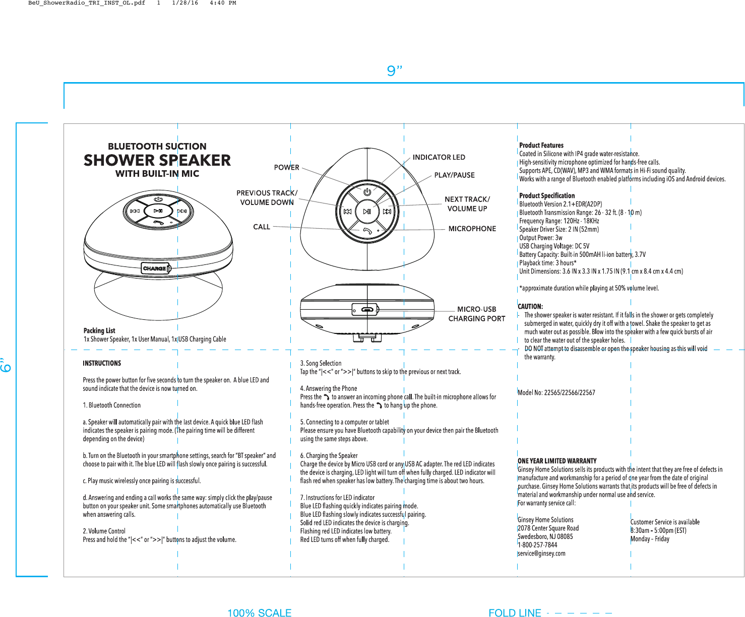 BeU_ShowerRadio_TRI_INST_OL.pdf   1   1/28/16   4:40 PM