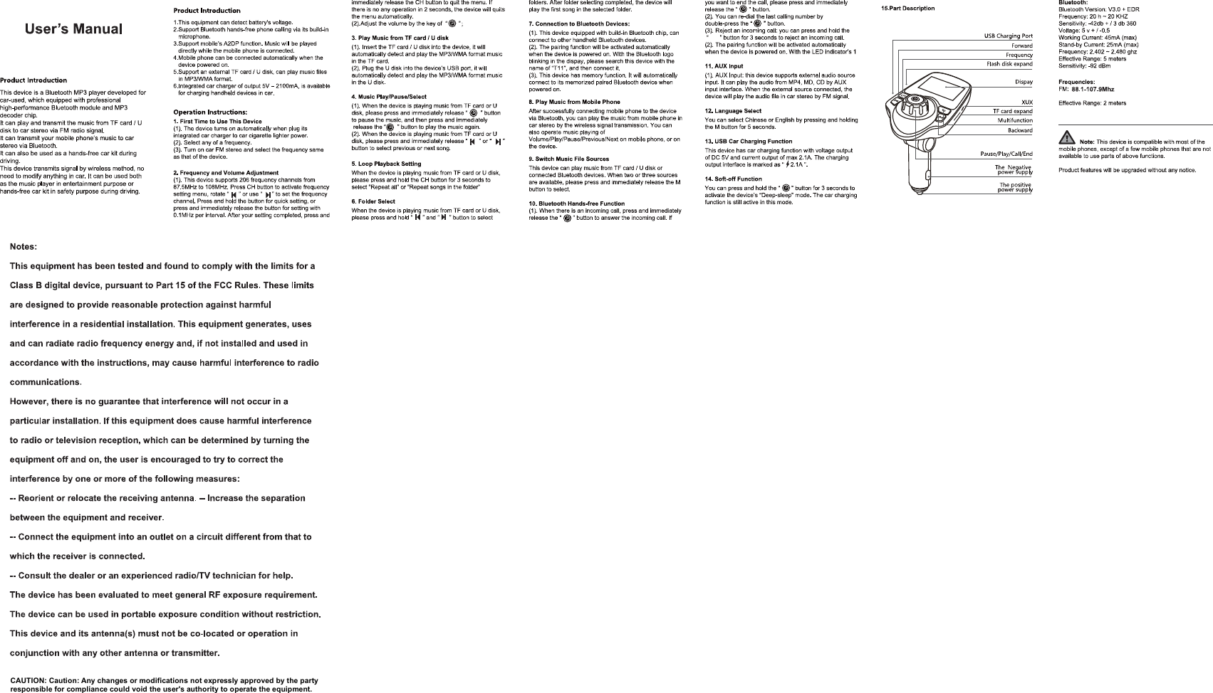 CAUTION: Caution: Any changes or modifications not expressly approved by the party responsible for compliance could void the user's authority to operate the equipment.