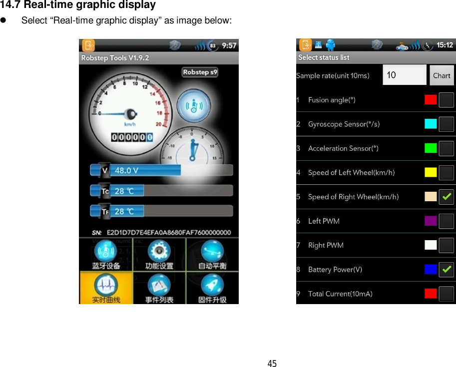 4514.7 Real-time graphic display  Select “Real-time graphic display” as image below: