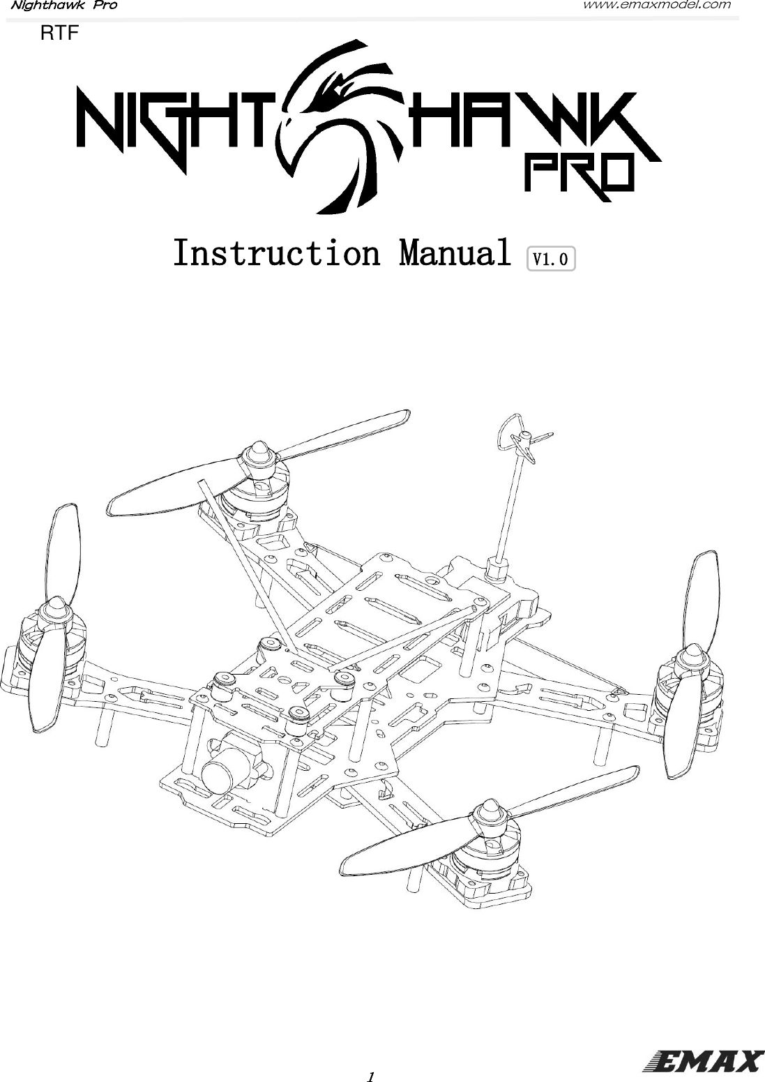 Nighthawk Pro www.emaxmodel.com１Instruction Manual V1.0RTF