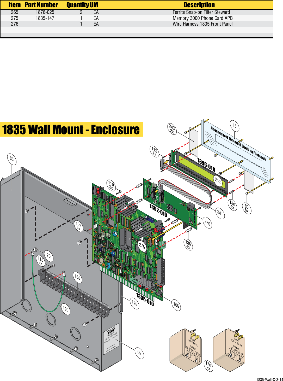 Page 8 of 9 - DoorKing  Door King 1835 Parts List SFW 3-14