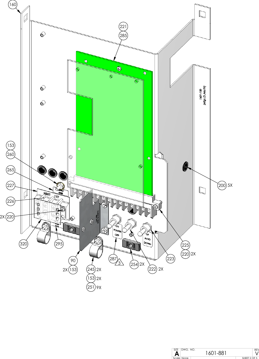 Page 2 of 5 - DoorKing IPB1601-881 Rev V Door King 1601-081 Parts List IPB