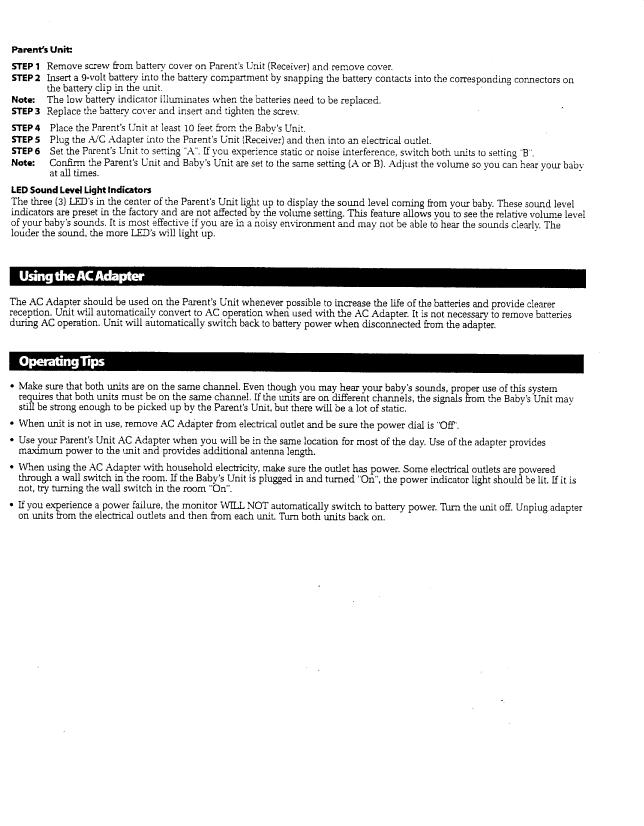 Nursery Monitor User Manual