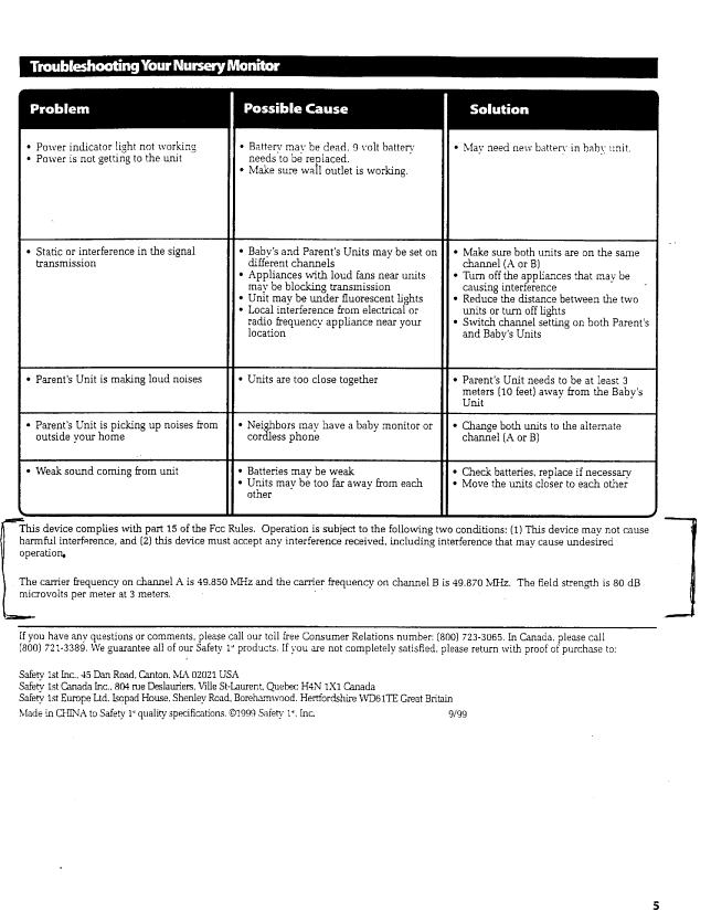 Nursery Monitor User Manual