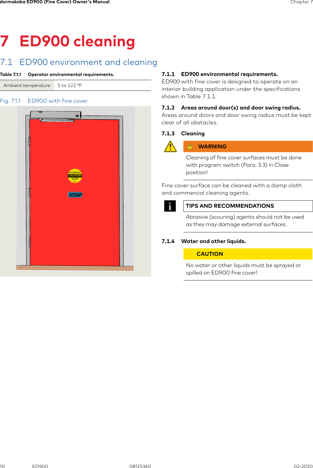 Page 10 of 12 - Dorma  ED900 Low Energy Swing Door Operators Owners Manual 08125360-r021120-ed900-owners-manual--fine-cover