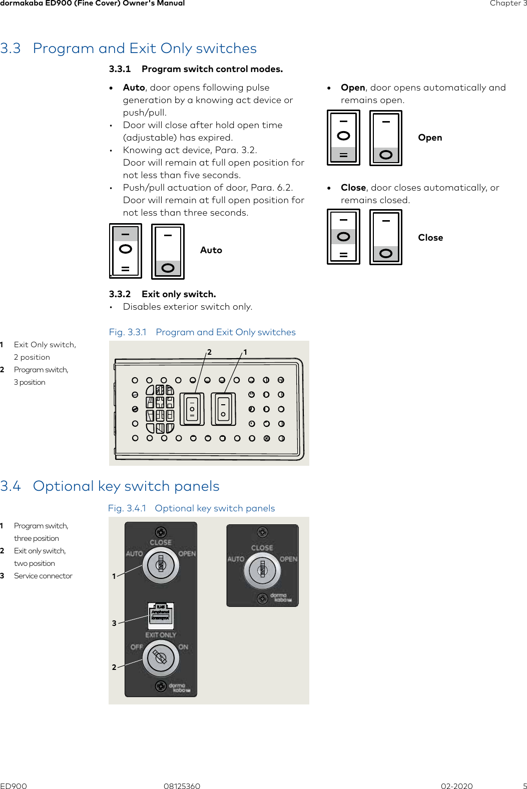 Page 5 of 12 - Dorma  ED900 Low Energy Swing Door Operators Owners Manual 08125360-r021120-ed900-owners-manual--fine-cover