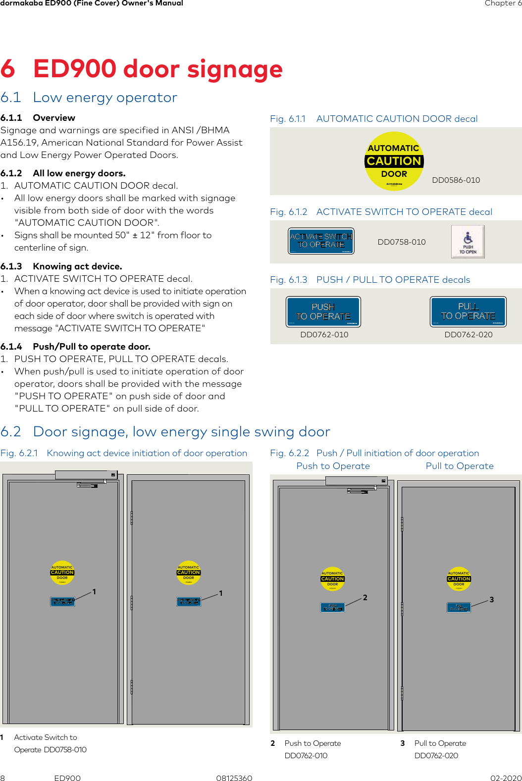 Page 8 of 12 - Dorma  ED900 Low Energy Swing Door Operators Owners Manual 08125360-r021120-ed900-owners-manual--fine-cover