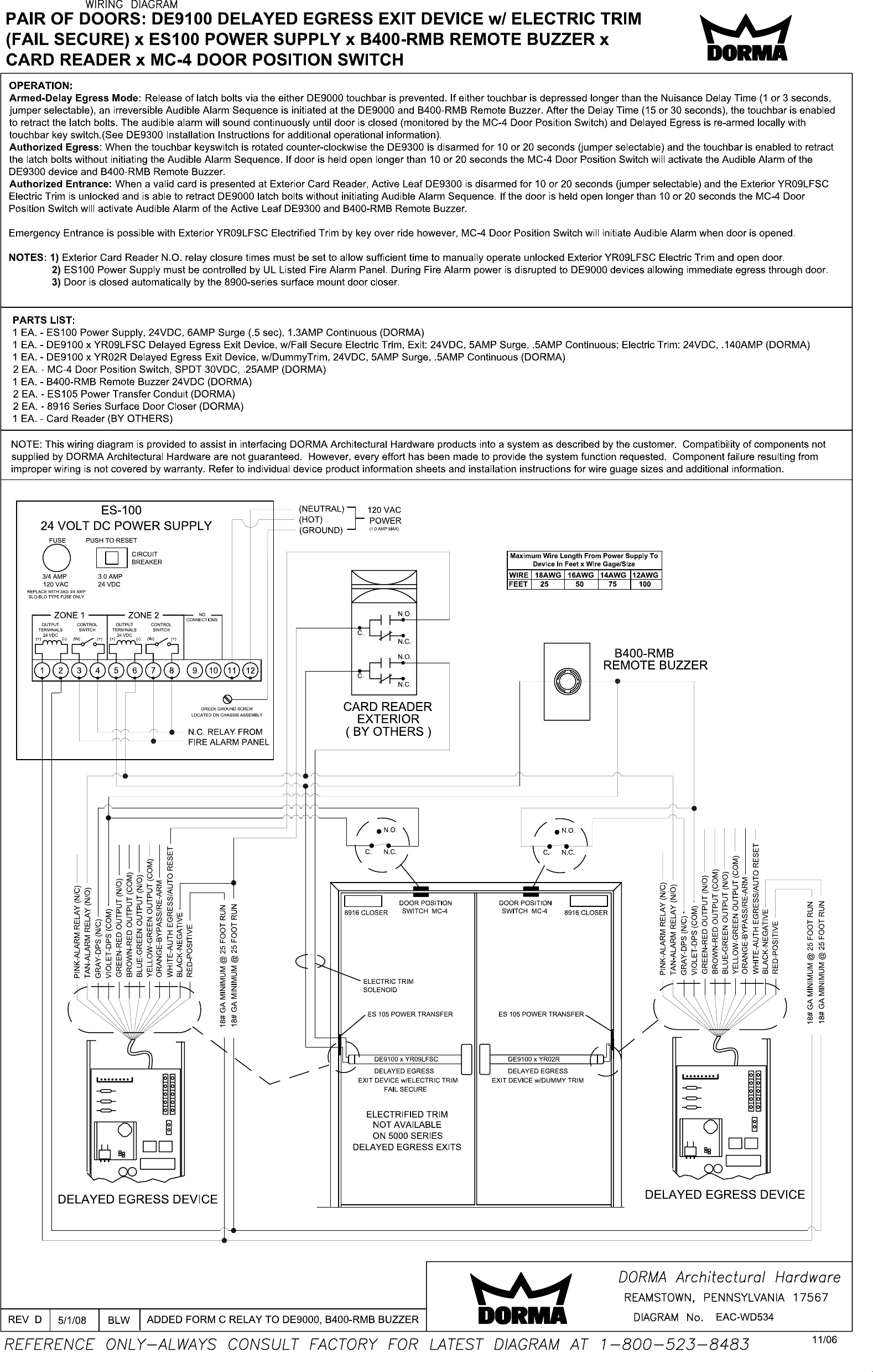 Page 10 of 11 - Dorma  DE5000 & DE9000 Series Delayed Egress Exit Device Ide-12-08-09