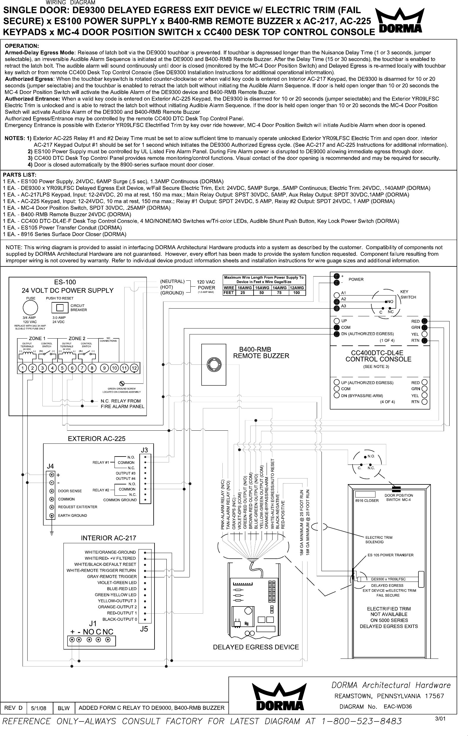 Page 7 of 11 - Dorma  DE5000 & DE9000 Series Delayed Egress Exit Device Ide-12-08-09