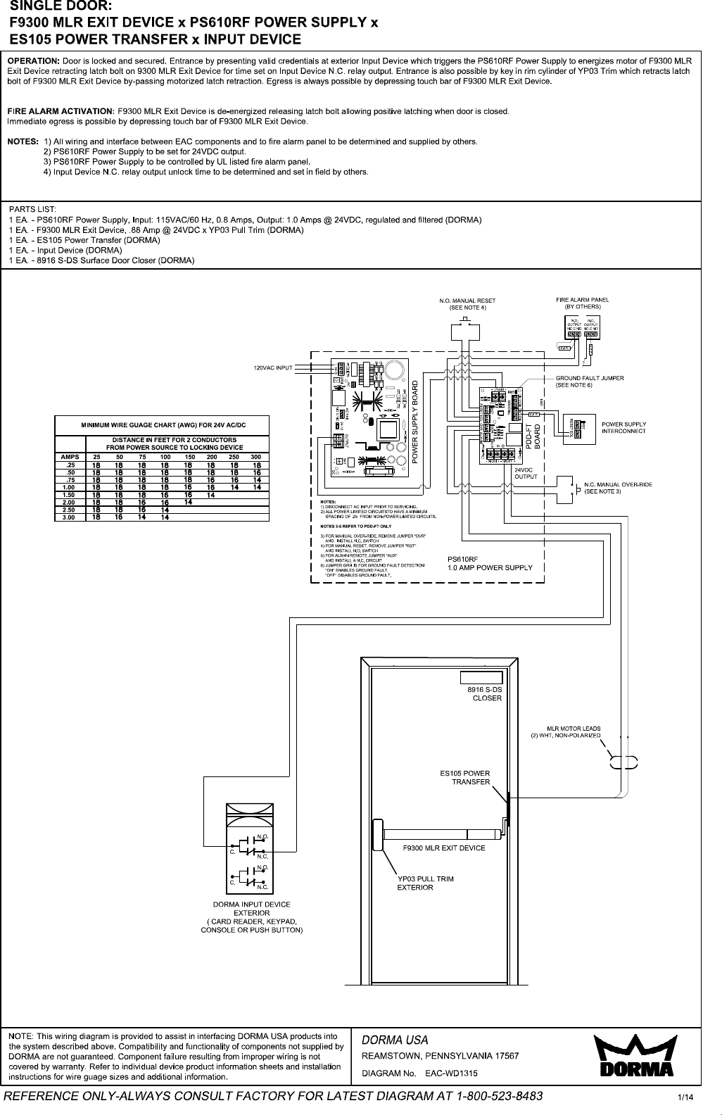 Page 2 of 5 - Dorma IMLR-1 9000 Series MLR Retraction Installation Instructions Imlr-1-7-14