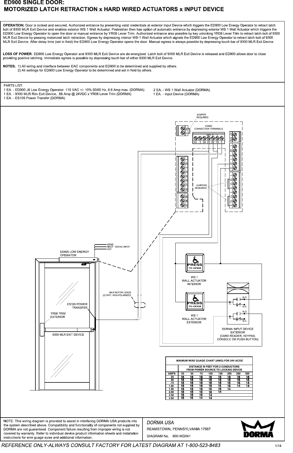 Page 3 of 5 - Dorma IMLR-1 9000 Series MLR Retraction Installation Instructions Imlr-1-7-14
