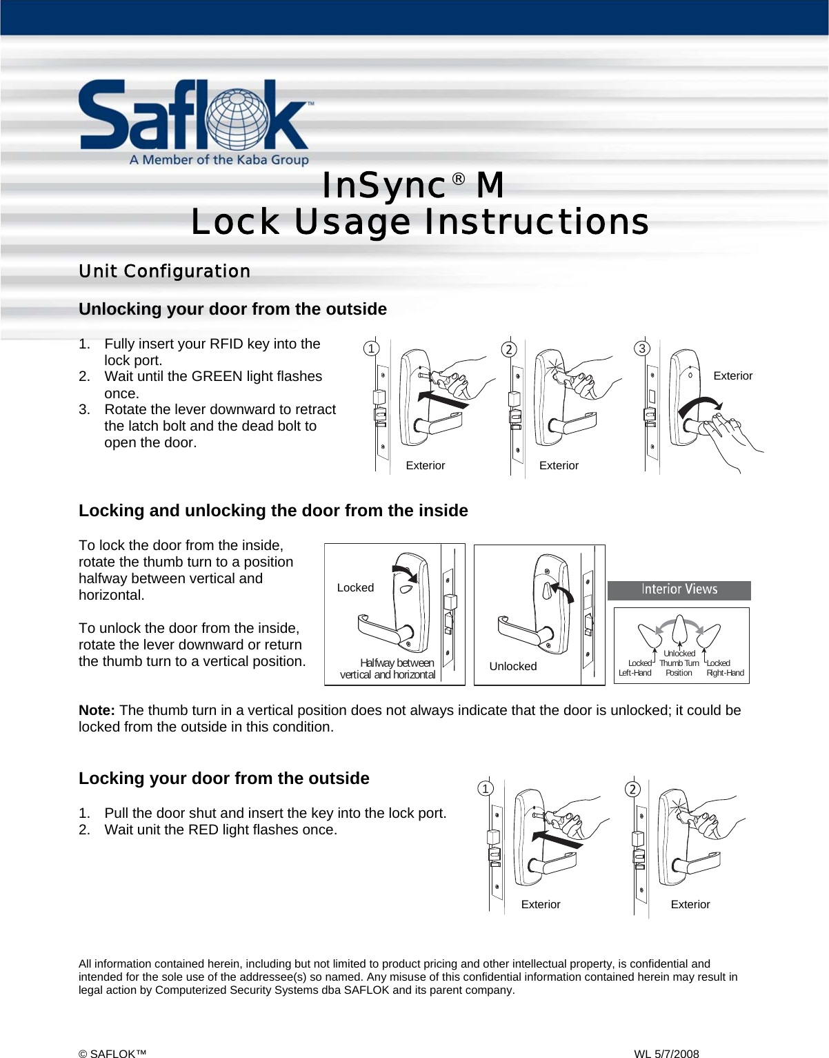 DormaKaba Multihousing In Sync M Lock Usage Instructions Insync 10936901