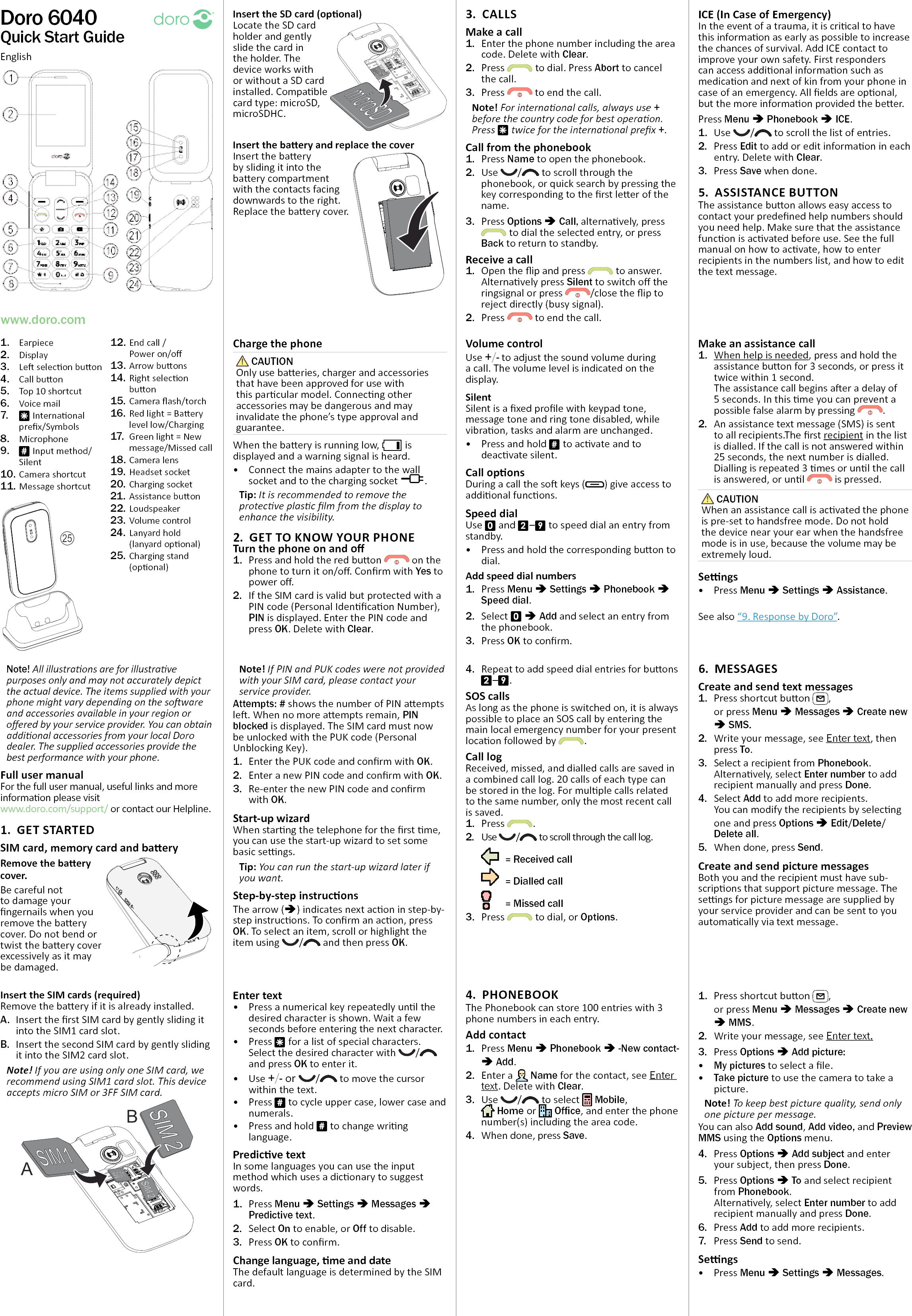 Doro DFC0240 2G Clamshell Feature Phone User Manual