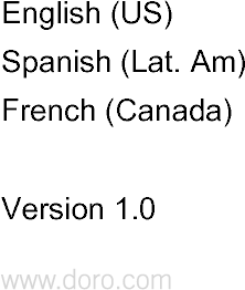 English (US)Spanish (Lat. Am)French (Canada)Version 1.0