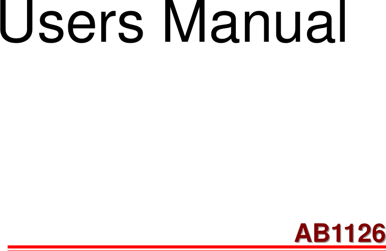 TAAABBB111111222666Users Manual