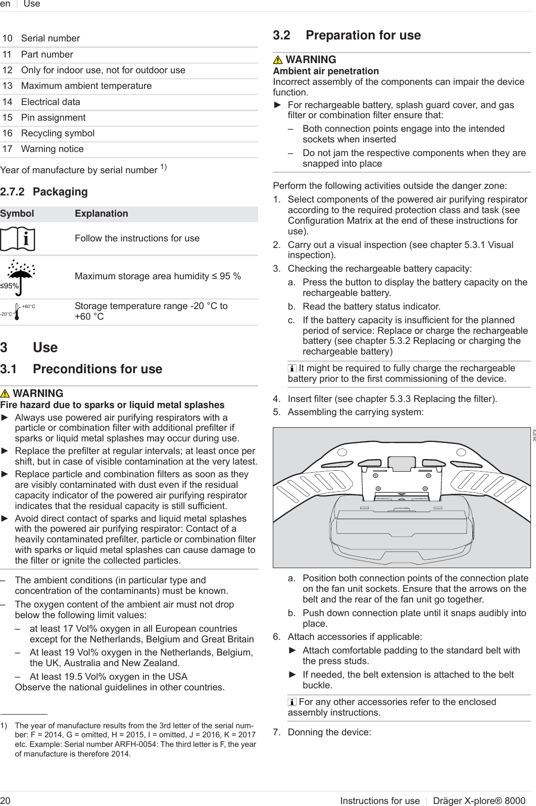 Page 5 of Dr ger Safety and KGaA XPLORE8700 Powered Air Purifying Respirator User Manual OBJ DOKU 0000044846 ME 006