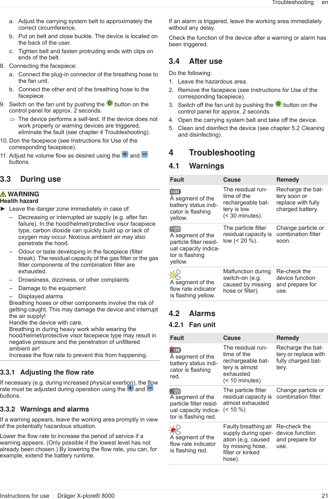 Page 6 of Dr ger Safety and KGaA XPLORE8700 Powered Air Purifying Respirator User Manual OBJ DOKU 0000044846 ME 006