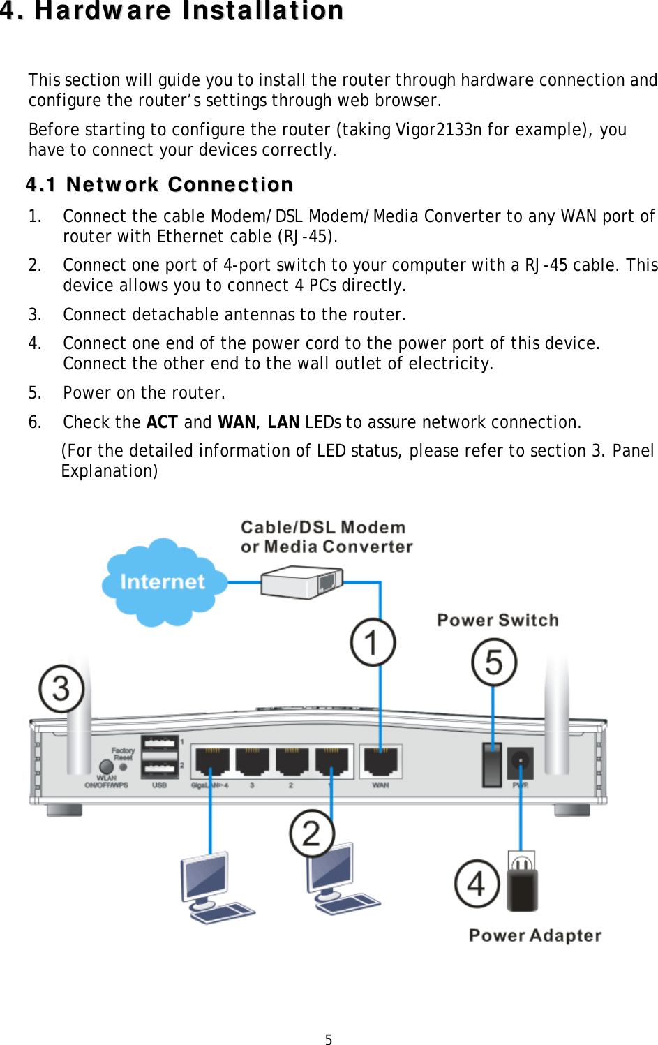 Page 12 of Draytek 2133 Gigabit Broadband Router User Manual DrayTek QS Vigor2133 RF V1 1