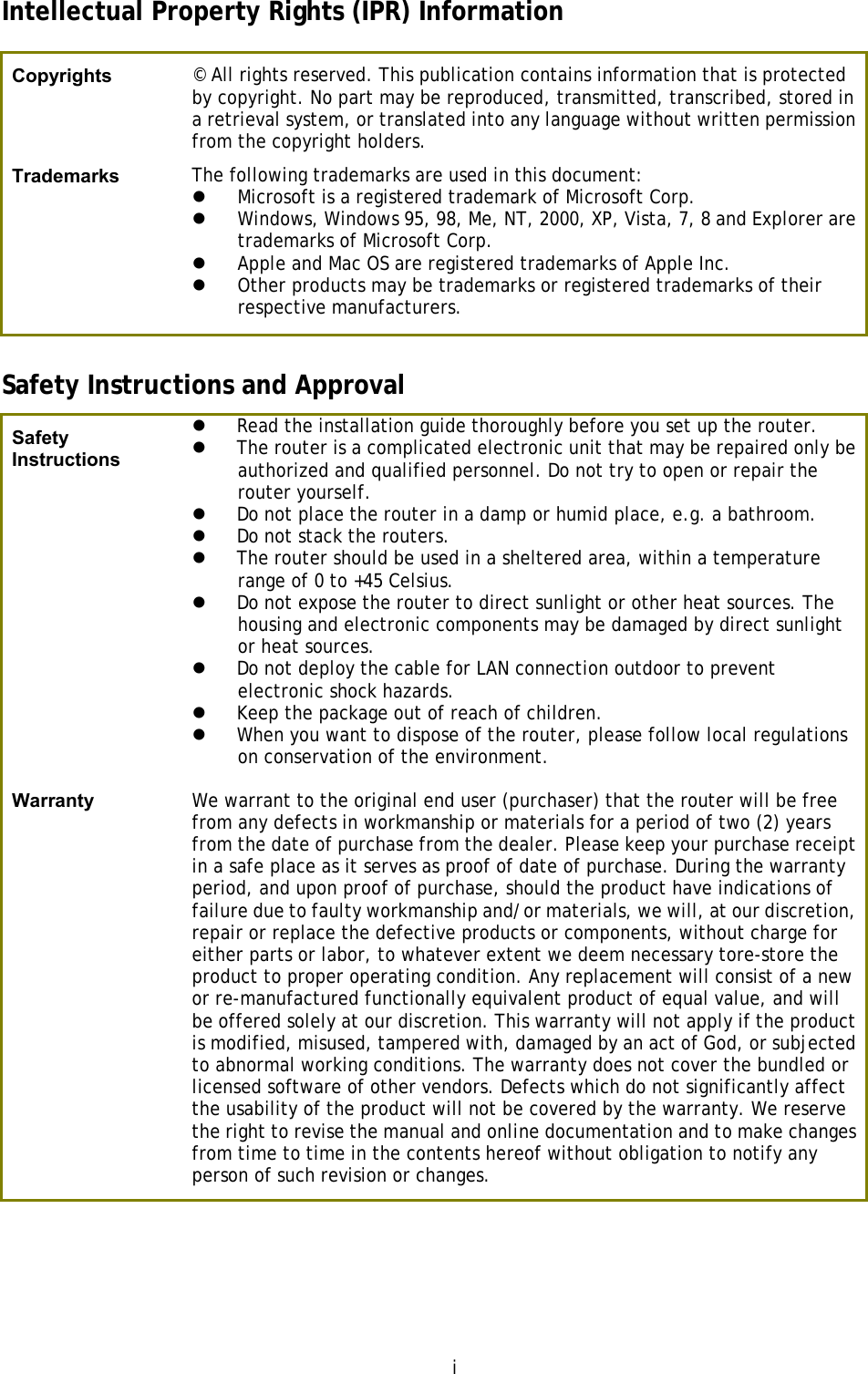 Page 3 of Draytek 2133 Gigabit Broadband Router User Manual DrayTek QS Vigor2133 RF V1 1