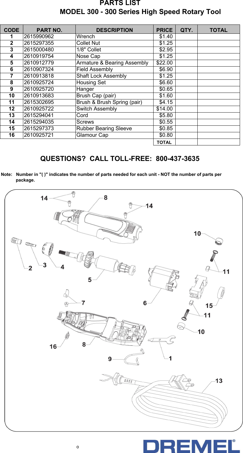 Page 1 of 2 - Dremel Dremel-300-Users-Manual- 300, 1200  Dremel-300-users-manual