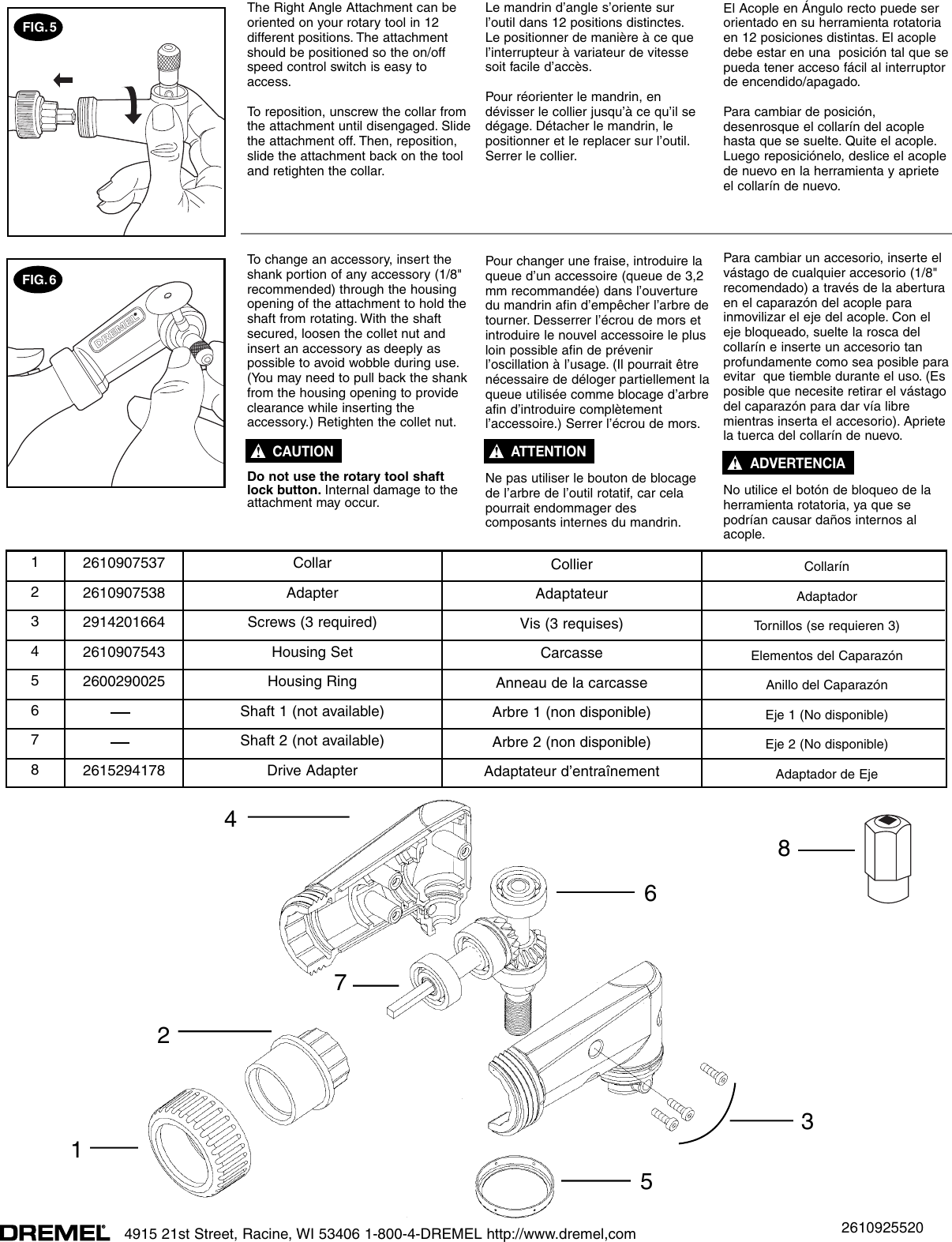 Page 2 of 2 - Dremel Dremel-575-Users-Manual-  03/15/00 Dremel-575-users-manual