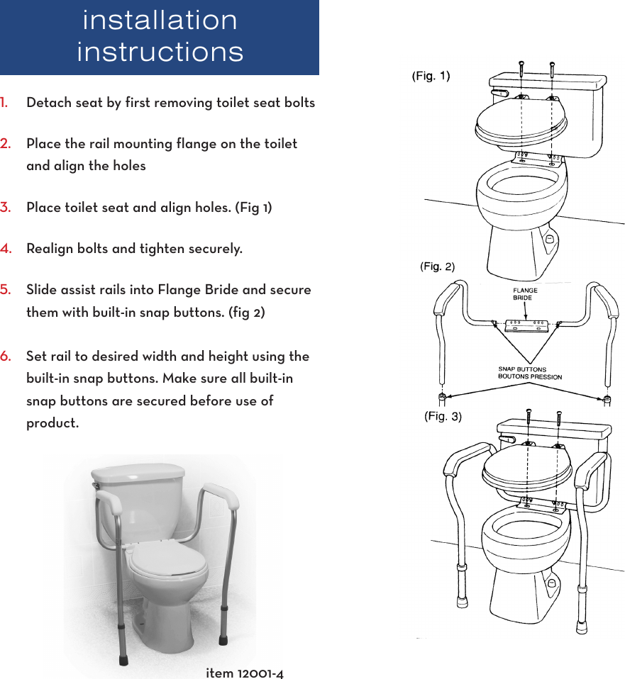 Drive Medical Design Toilet Safety Frame 12001 4 Users Manual