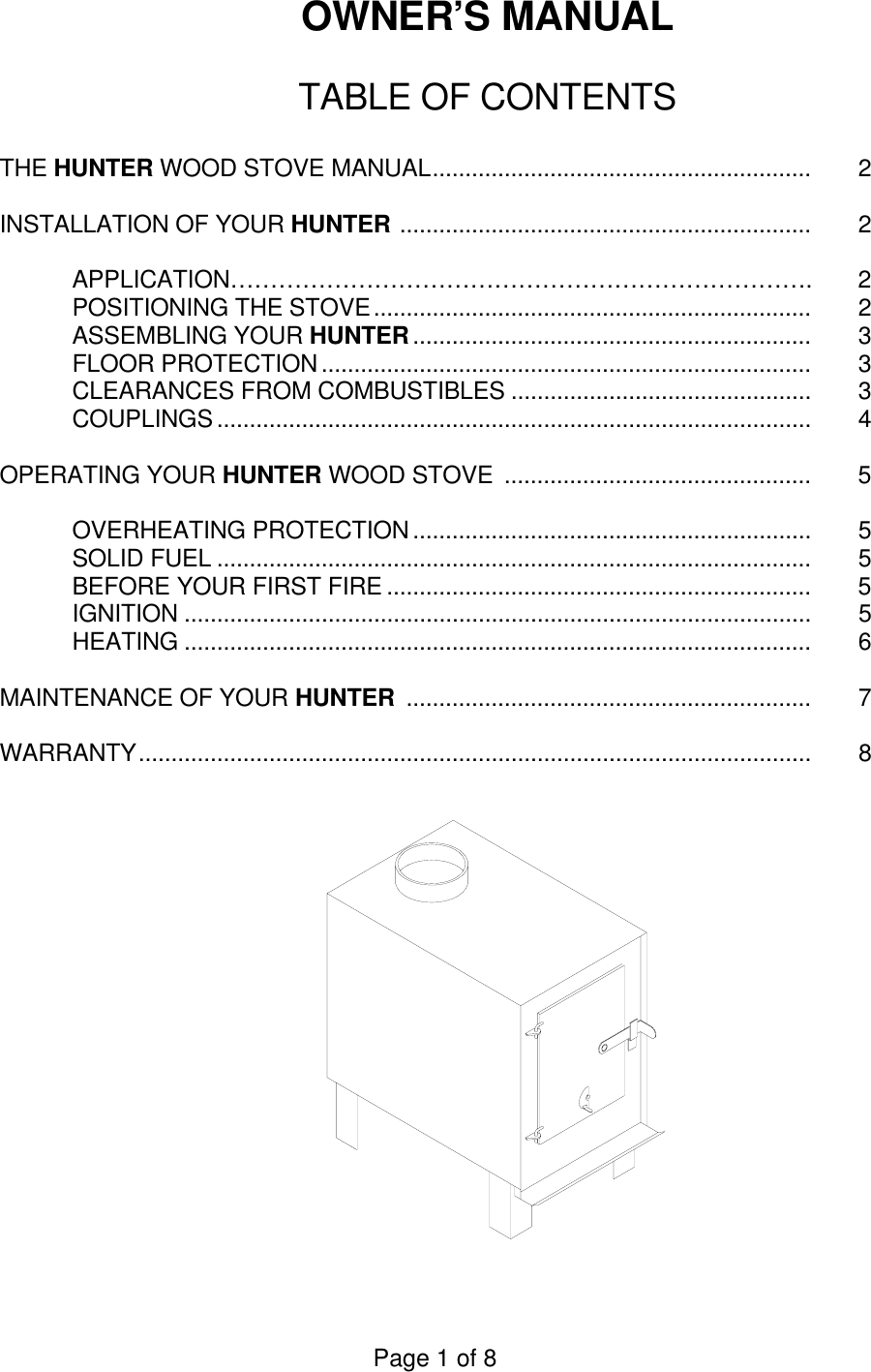 Page 2 of 9 - Drolet Drolet-Hunter-Wood-Stove-Users-Manual- GUIDE DU POLE BOIS  Drolet-hunter-wood-stove-users-manual