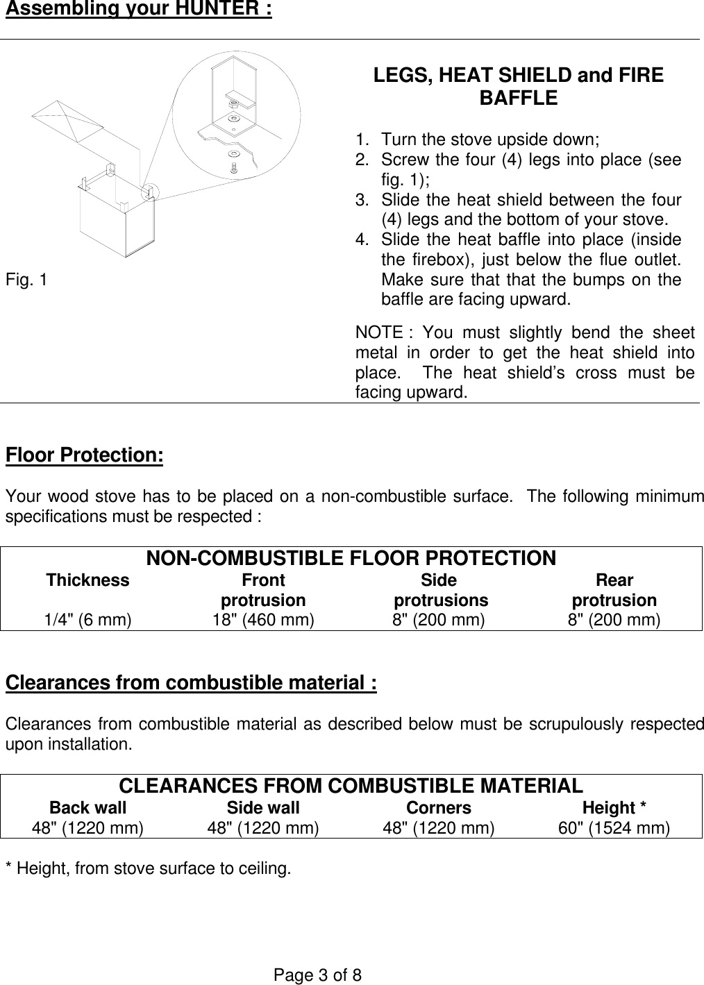 Page 4 of 9 - Drolet Drolet-Hunter-Wood-Stove-Users-Manual- GUIDE DU POLE BOIS  Drolet-hunter-wood-stove-users-manual