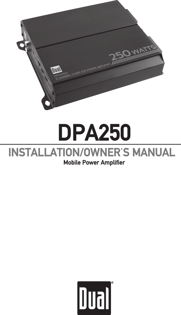 Dual Electronics Corporation Car Amplifier Dpa250 Users Manual