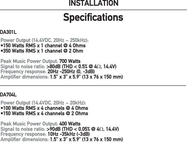 Page 10 of 12 - Dual Dual-Car-Amplifier-Da301L-Users-Manual- Ultra Slim Series Amps_12513  Dual-car-amplifier-da301l-users-manual
