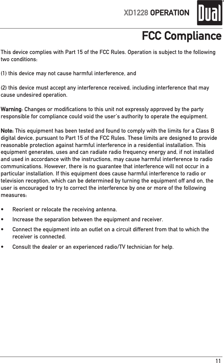Page 11 of 12 - Dual Dual-Xd1228-Users-Manual-  Dual-xd1228-users-manual