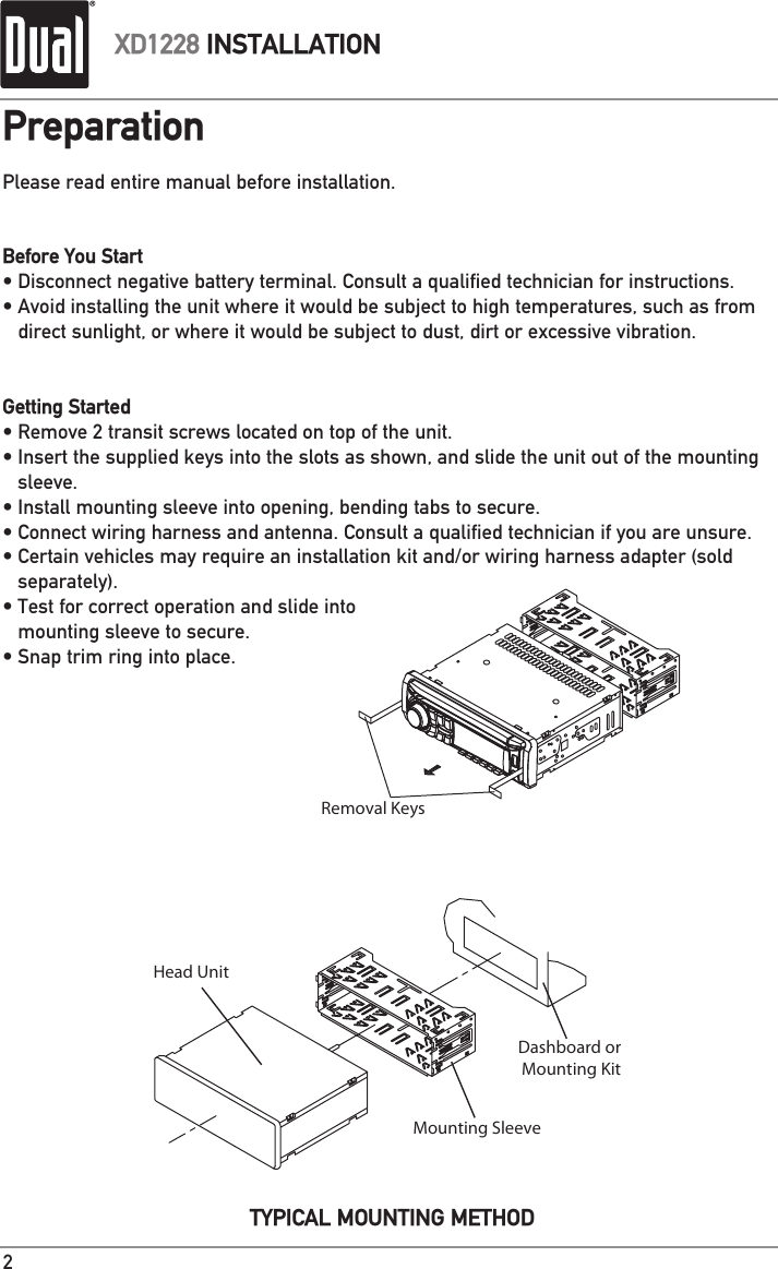 Page 2 of 12 - Dual Dual-Xd1228-Users-Manual-  Dual-xd1228-users-manual