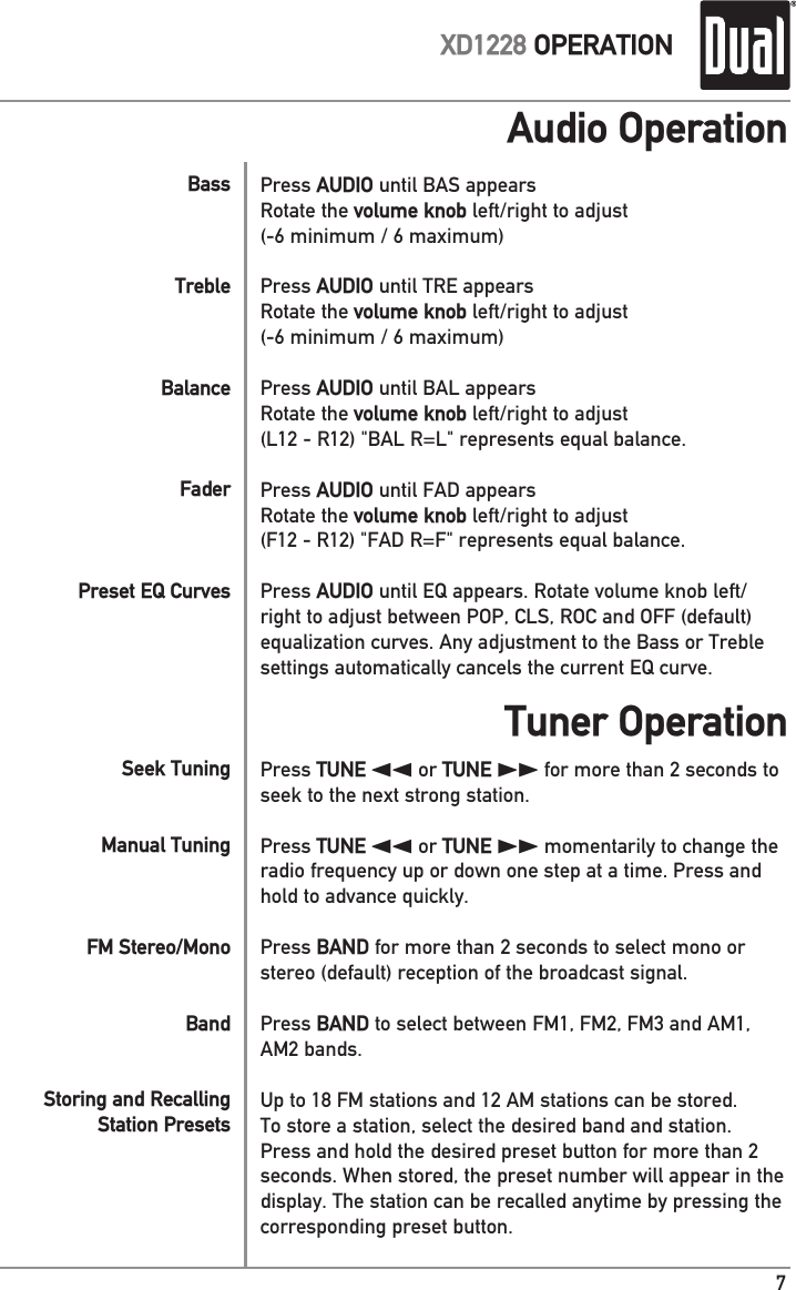 Page 7 of 12 - Dual Dual-Xd1228-Users-Manual-  Dual-xd1228-users-manual