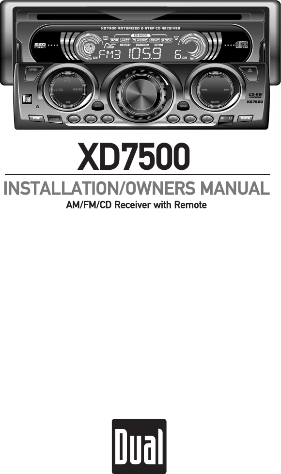 Page 1 of 12 - Dual Dual-Xd7500-Users-Manual- XD7500  Dual-xd7500-users-manual