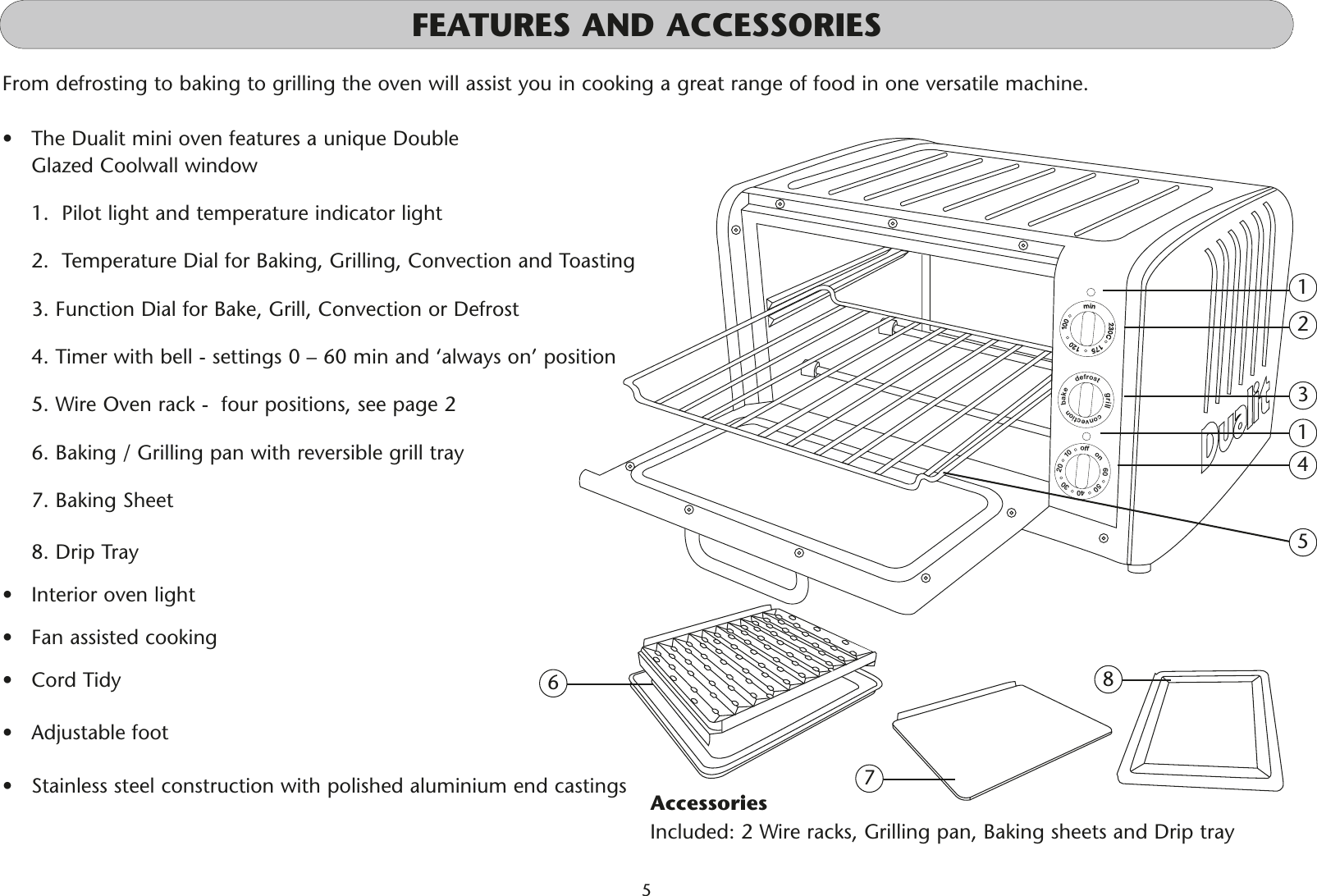 Page 5 of 8 - Dualit Dualit-Mini-Oven-Uk-06-05-Users-Manual- DualitLeaflet0905v2  Dualit-mini-oven-uk-06-05-users-manual