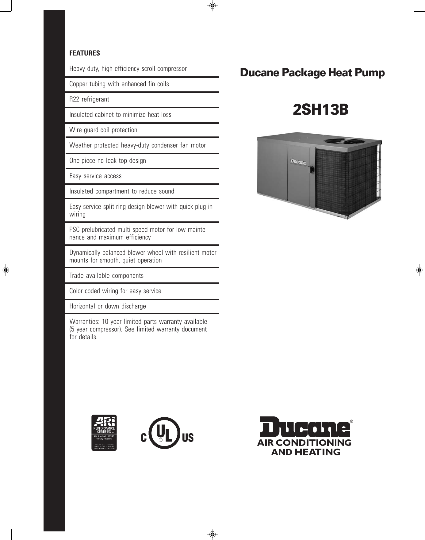 Page 1 of 8 - Ducane-Hvac Ducane-Hvac-2Sh13B-Users-Manual- D2sh13-100.pmd  Ducane-hvac-2sh13b-users-manual