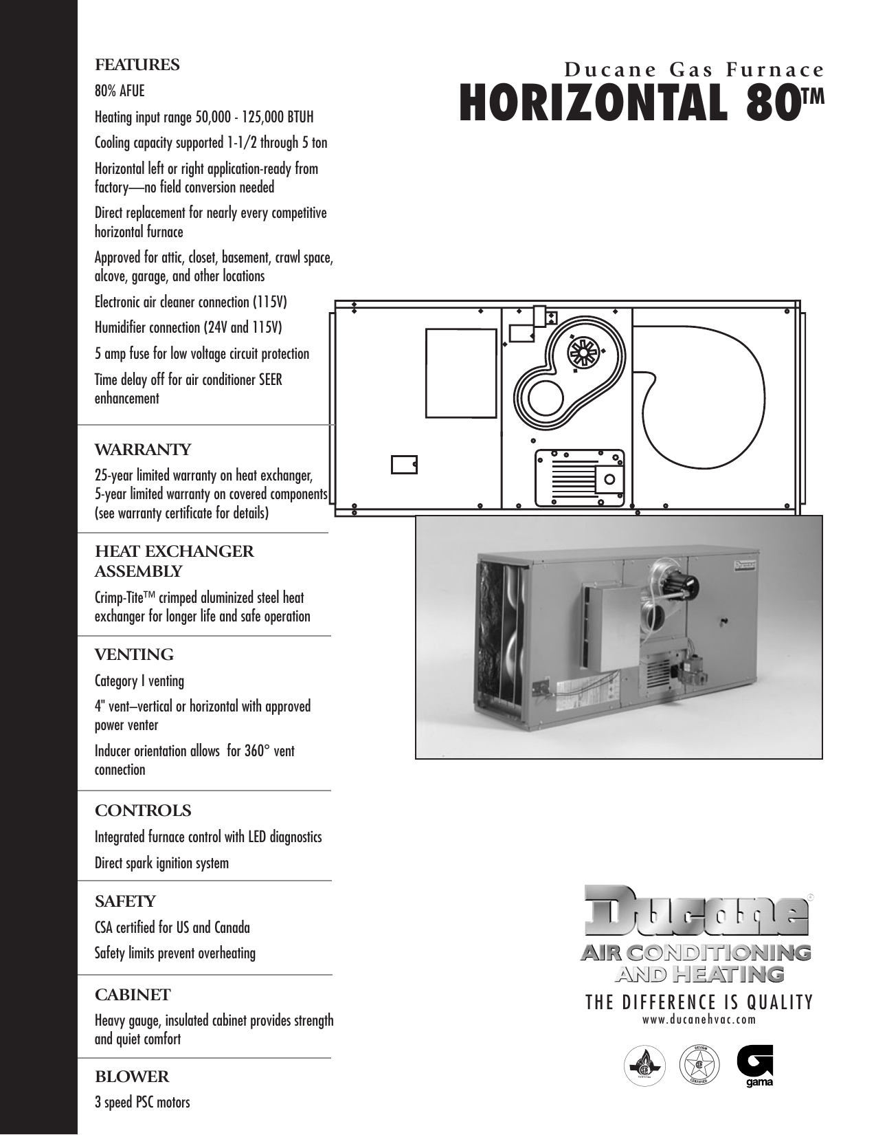 Page 1 of 4 - Ducane-Hvac Ducane-Hvac-Horizontal-80-Users-Manual- 47533_Excel_H80_20590902  Ducane-hvac-horizontal-80-users-manual