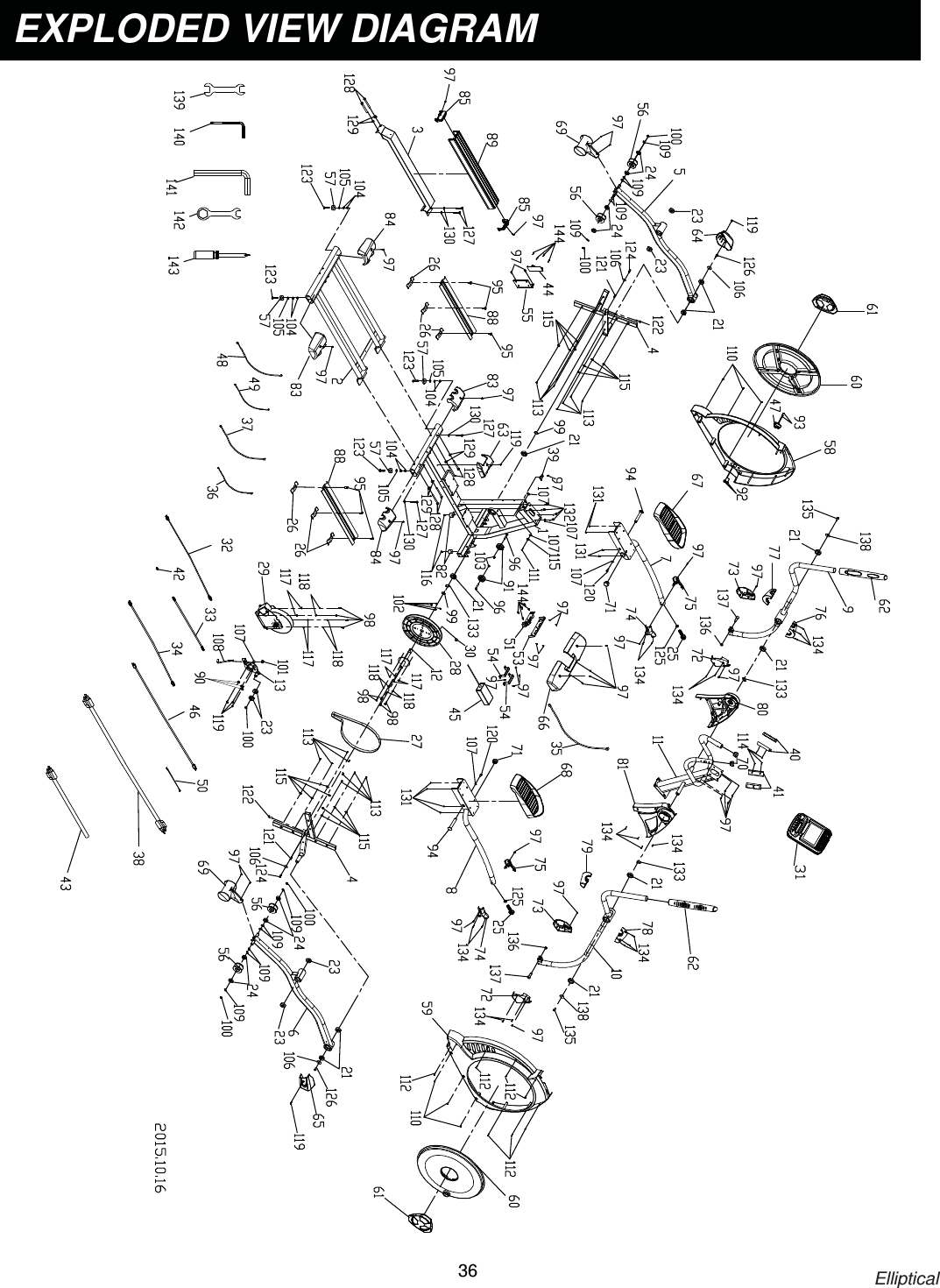                                                                           Elliptical 36     EXPLODED VIEW DIAGRAM 