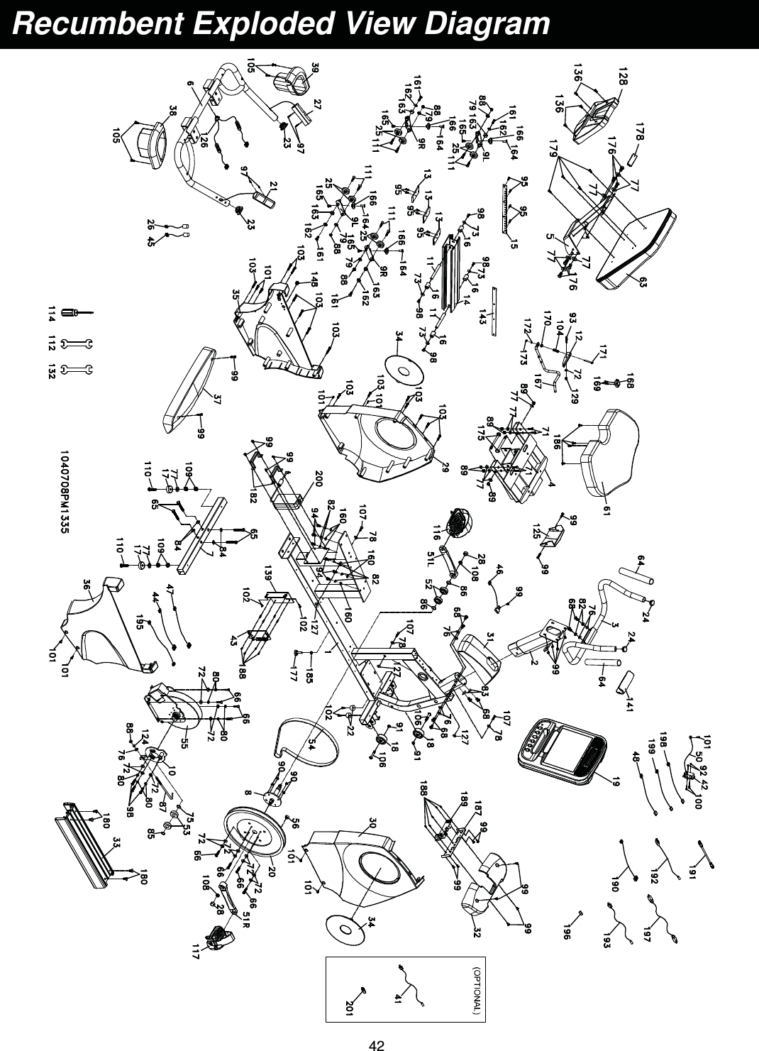                                                                                42    Recumbent Exploded View Diagram 