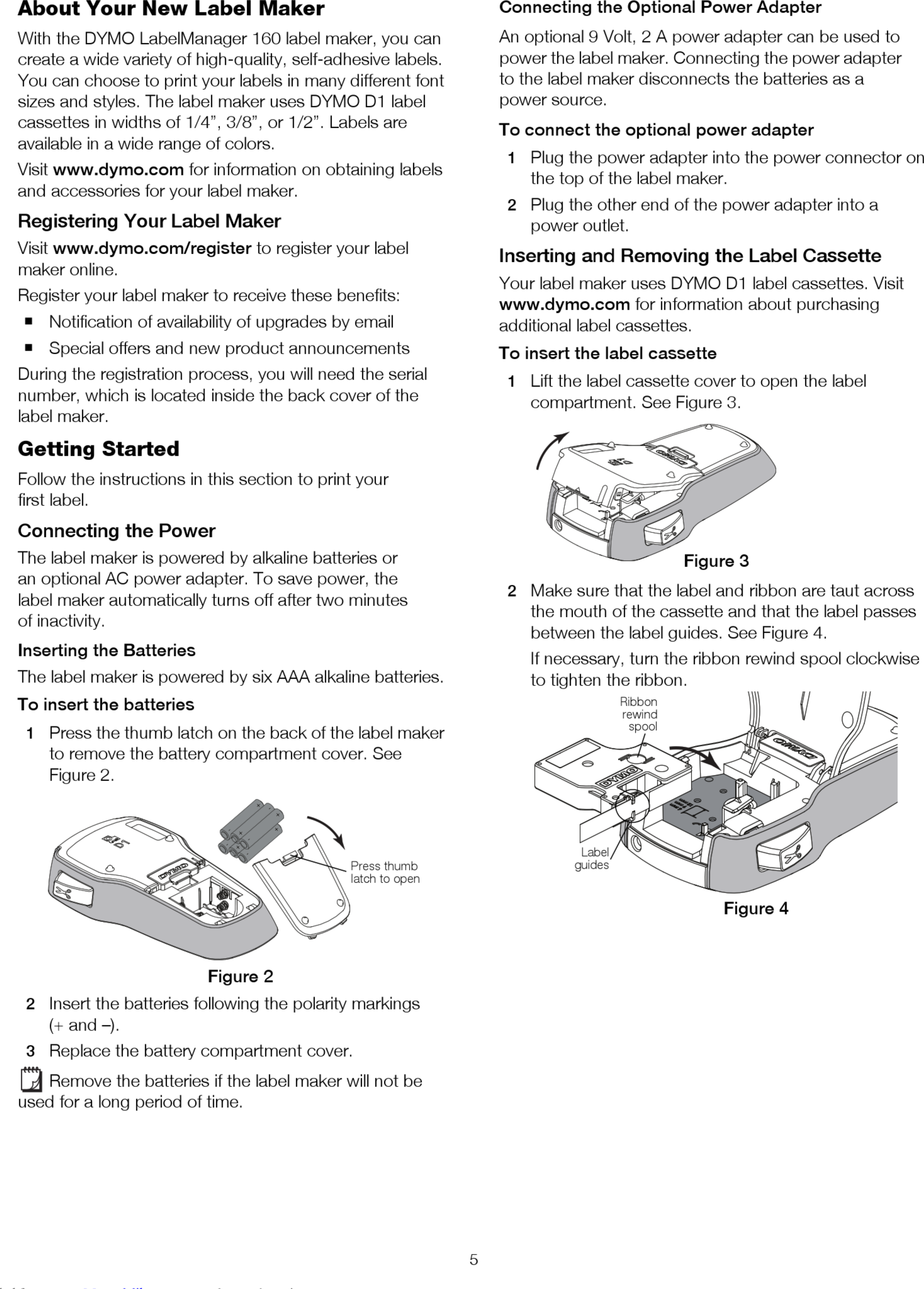 Dymo Labelmanager 160 User Manual 1002998