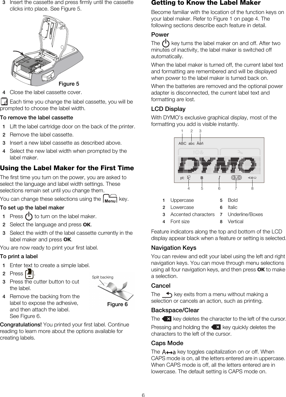 Page 6 of 11 - Dymo Dymo-Labelmanager-160-Users-Manual- LabelManager 160 User Guide  Dymo-labelmanager-160-users-manual