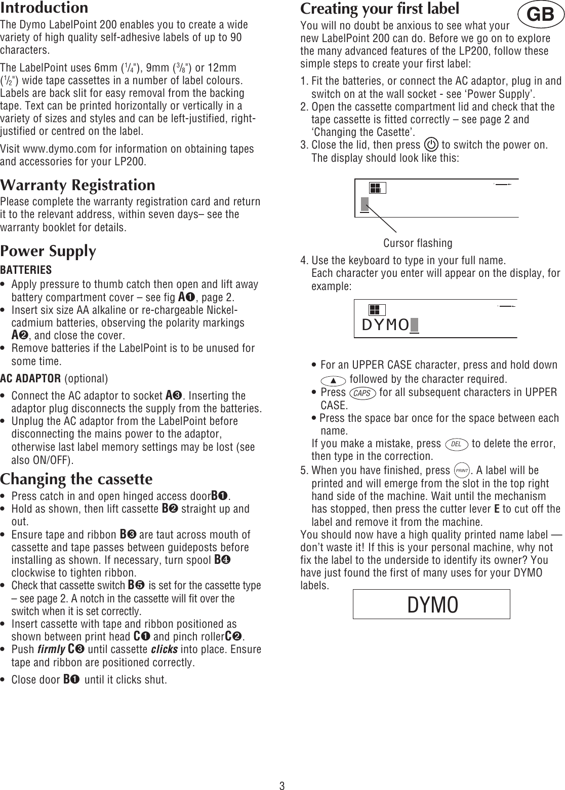 Page 2 of 7 - Dymo Dymo-Labelpoint-200-Users-Manual- ManualsLib - Makes It Easy To Find Manuals Online!  Dymo-labelpoint-200-users-manual