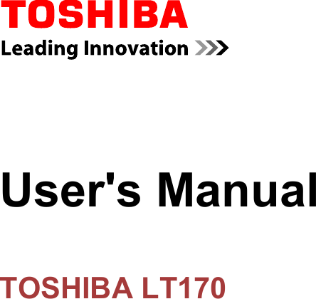 User&apos;s ManualTOSHIBA LT170