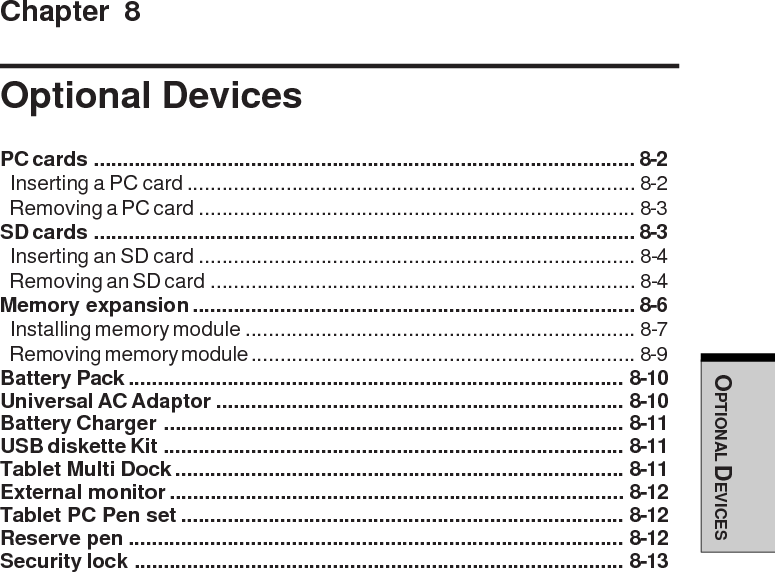 OPTIONAL D EVICES