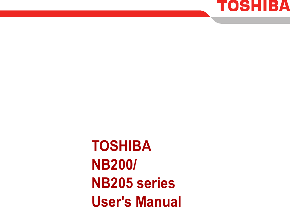 TOSHIBA NB200/NB205 seriesUser&apos;s Manual