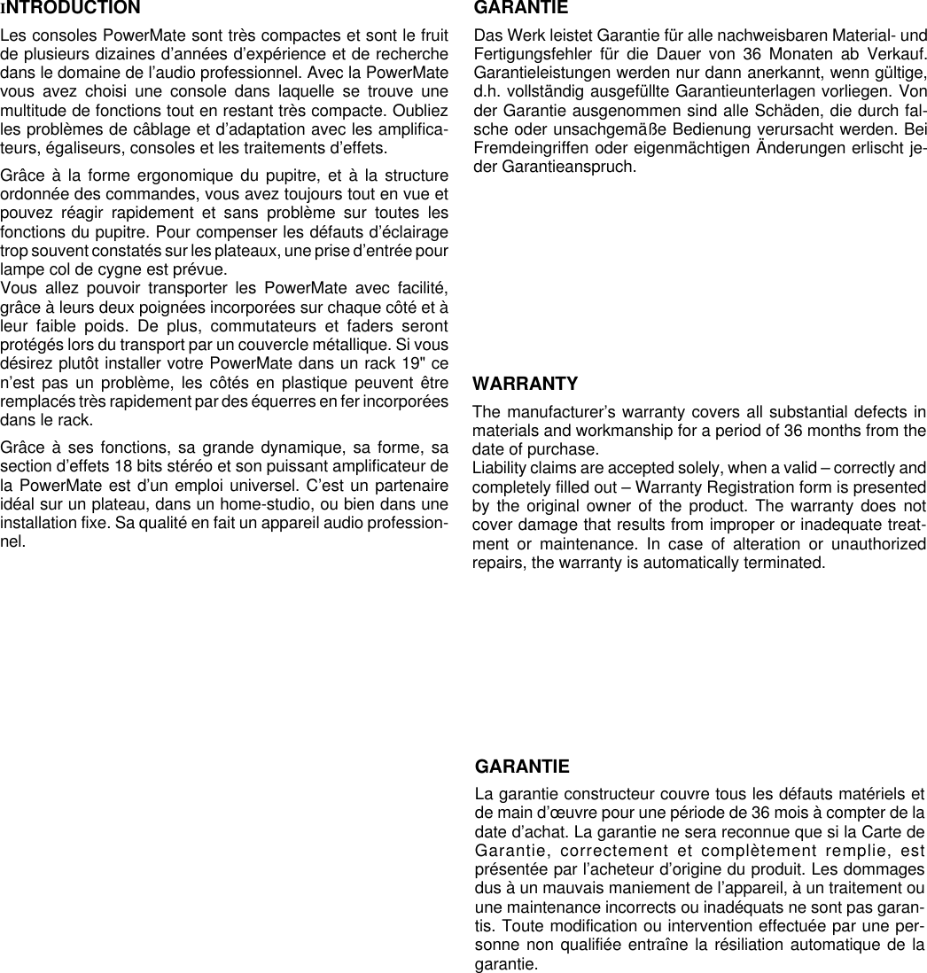 Page 2 of 4 - Dynacord Dynacord-Powermate-2200-Users-Manual- VENTURA  Dynacord-powermate-2200-users-manual